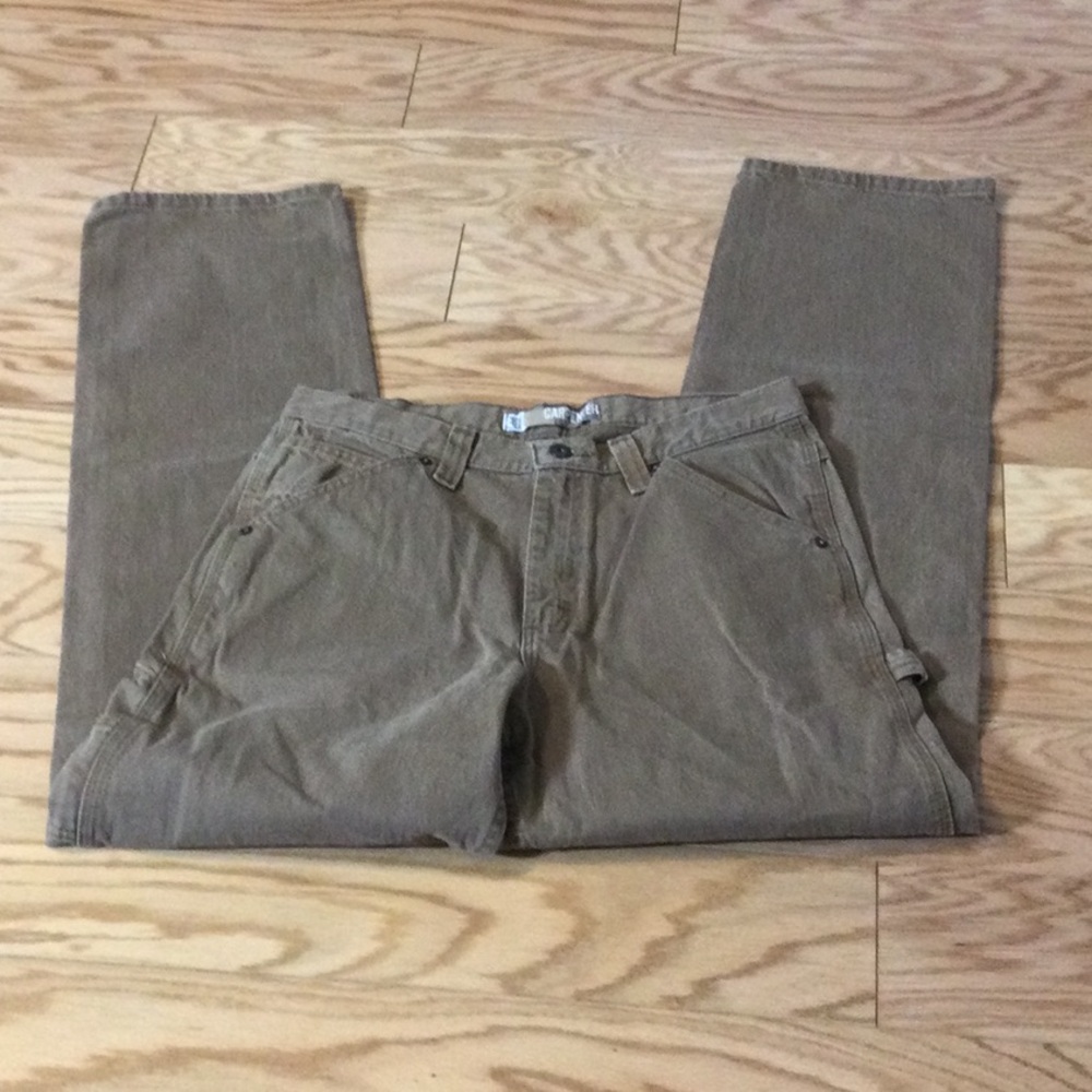 33x34 Lee Dark Tan Khaki Carpenter Pants